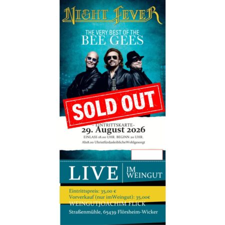 Night Fever - A tribute to the Bee Gees 29.8.26
